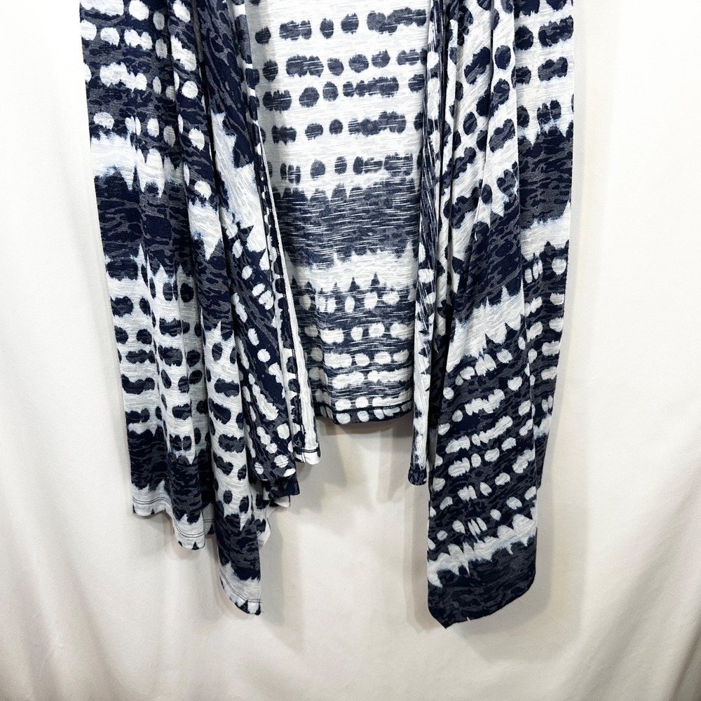 Catherines Plus Size‎ 34/36 Shrug 5X Navy Blue White Tie Dye Open Waterfall 1794 - Picture 4 of 7